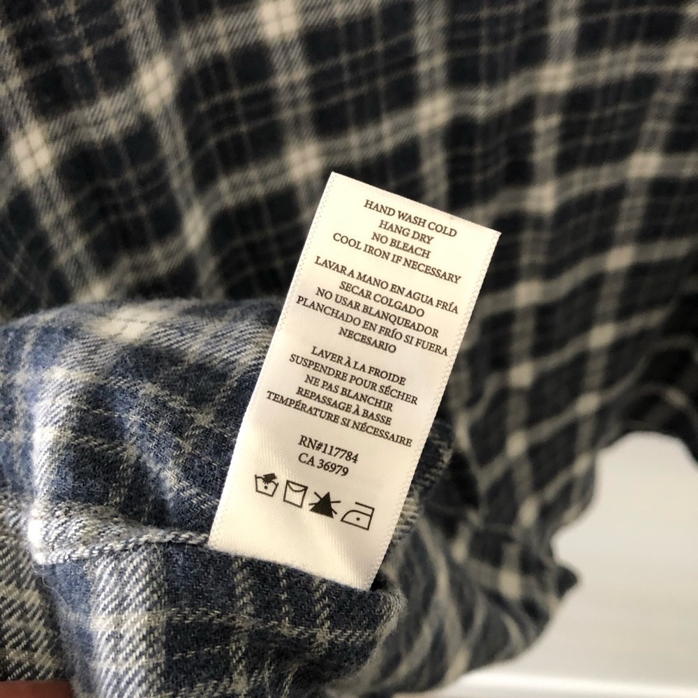 Rails Plaid Soft Button Down Blue Gray Shirt XXL … - image 7